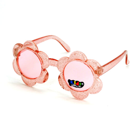 Kids' Flower Shaped Glitter Sunglasses with UV400 Protection K10374