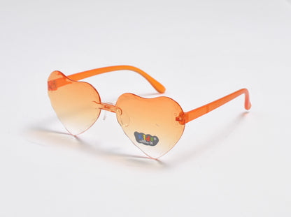 Kids' Rimless Heart-Shaped Sunglasses with Transparent Gradient Lens K10600