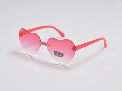 Kids' Rimless Heart-Shaped Sunglasses with Transparent Gradient Lens K10600