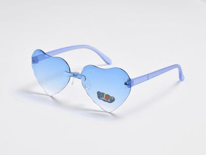 Kids' Rimless Heart-Shaped Sunglasses with Transparent Gradient Lens K10600