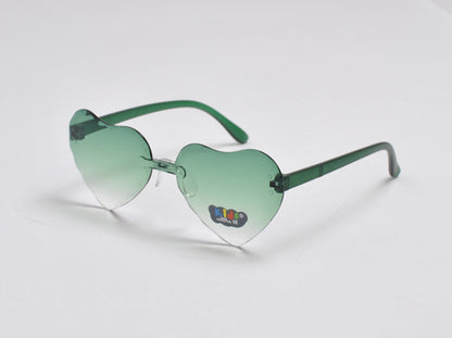 Kids' Rimless Heart-Shaped Sunglasses with Transparent Gradient Lens K10600