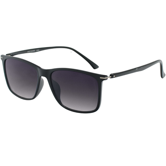 Men's Slim Square Frame Sunglasses with Metal Accent Detail P10598