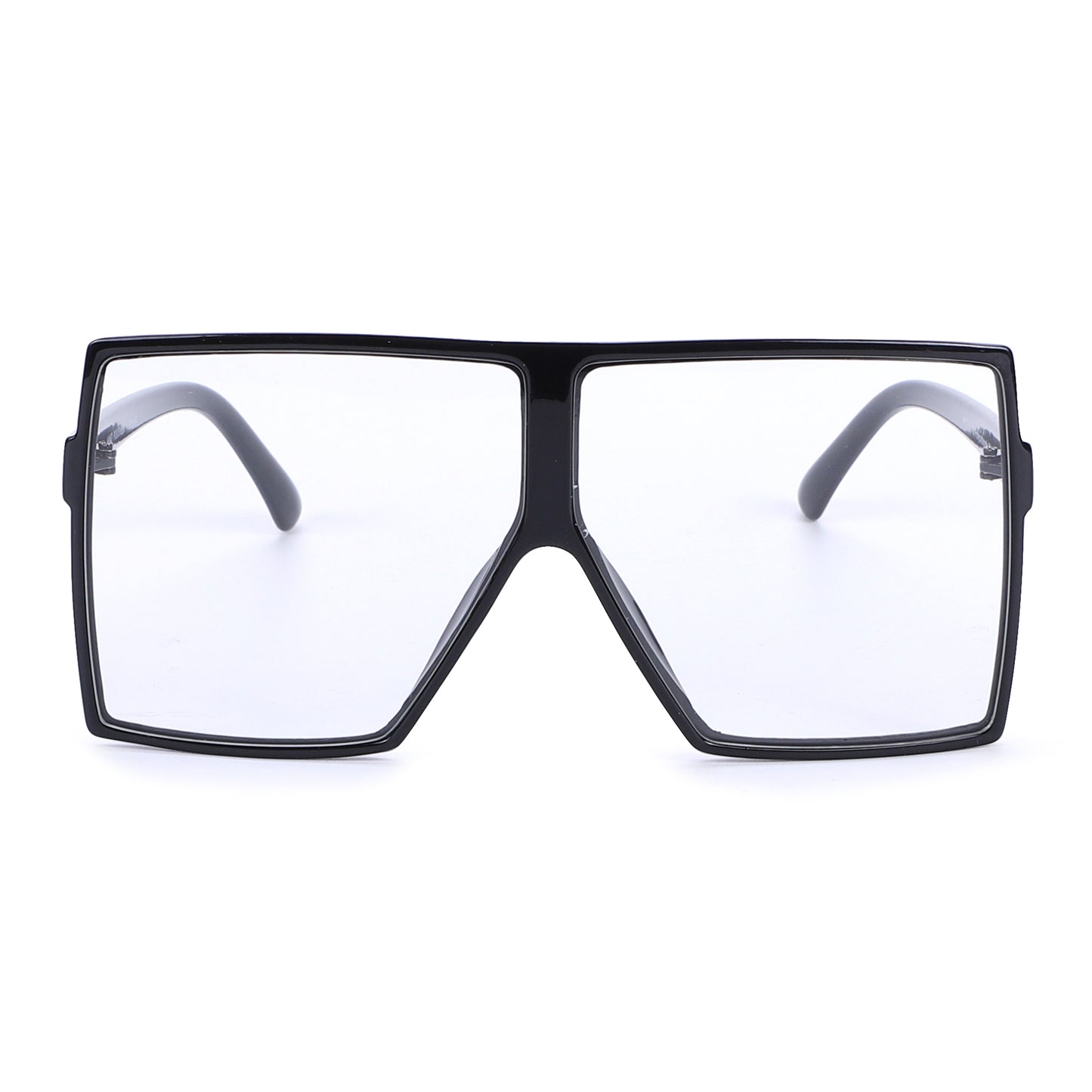 Fashion Oversized Square Shield Frame Clear Glasses P10353-C