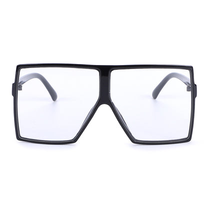 Fashion Oversized Square Shield Frame Clear Glasses P10353-C