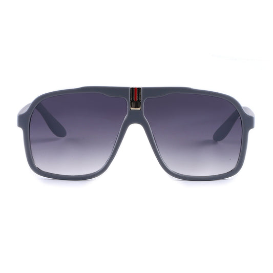 Oversized Square Navigator Sunglasses with Striped Bridge P10897