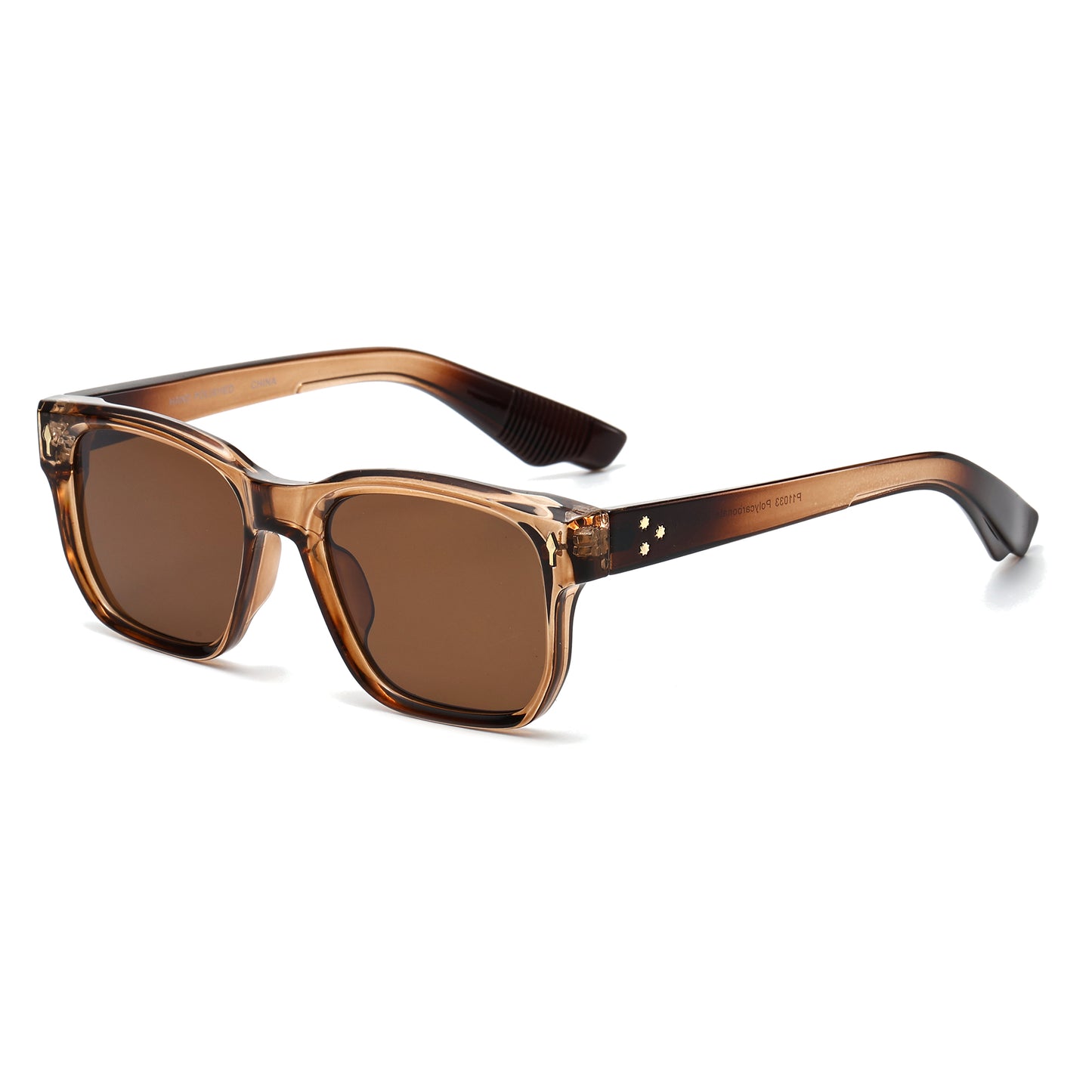 Premuim Square Frame Wayfarer Sunglasses with Gold Accents P11033