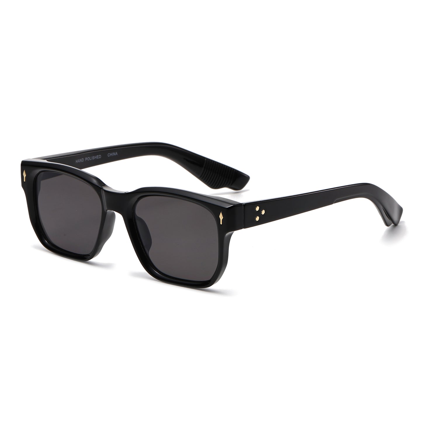 Premuim Square Frame Wayfarer Sunglasses with Gold Accents P11033