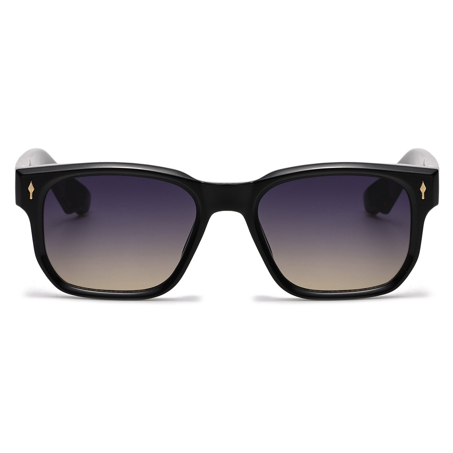 Premuim Square Frame Wayfarer Sunglasses with Gold Accents P11033