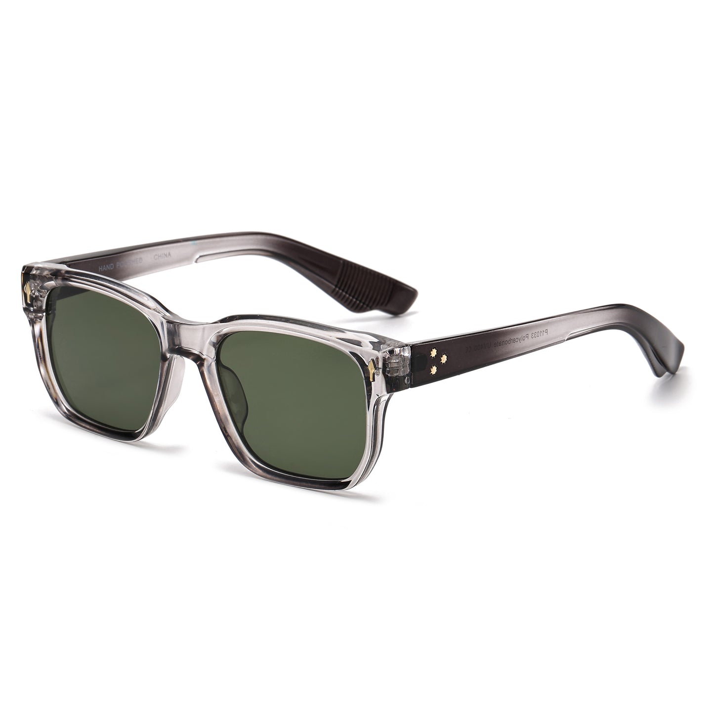 Premuim Square Frame Wayfarer Sunglasses with Gold Accents P11033