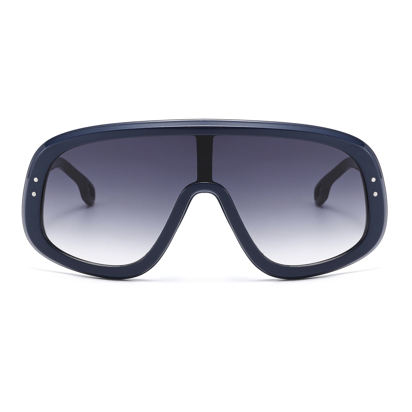 Unisex Oversized Shield Sunglasses wtih Detailed Metal Temples P11122