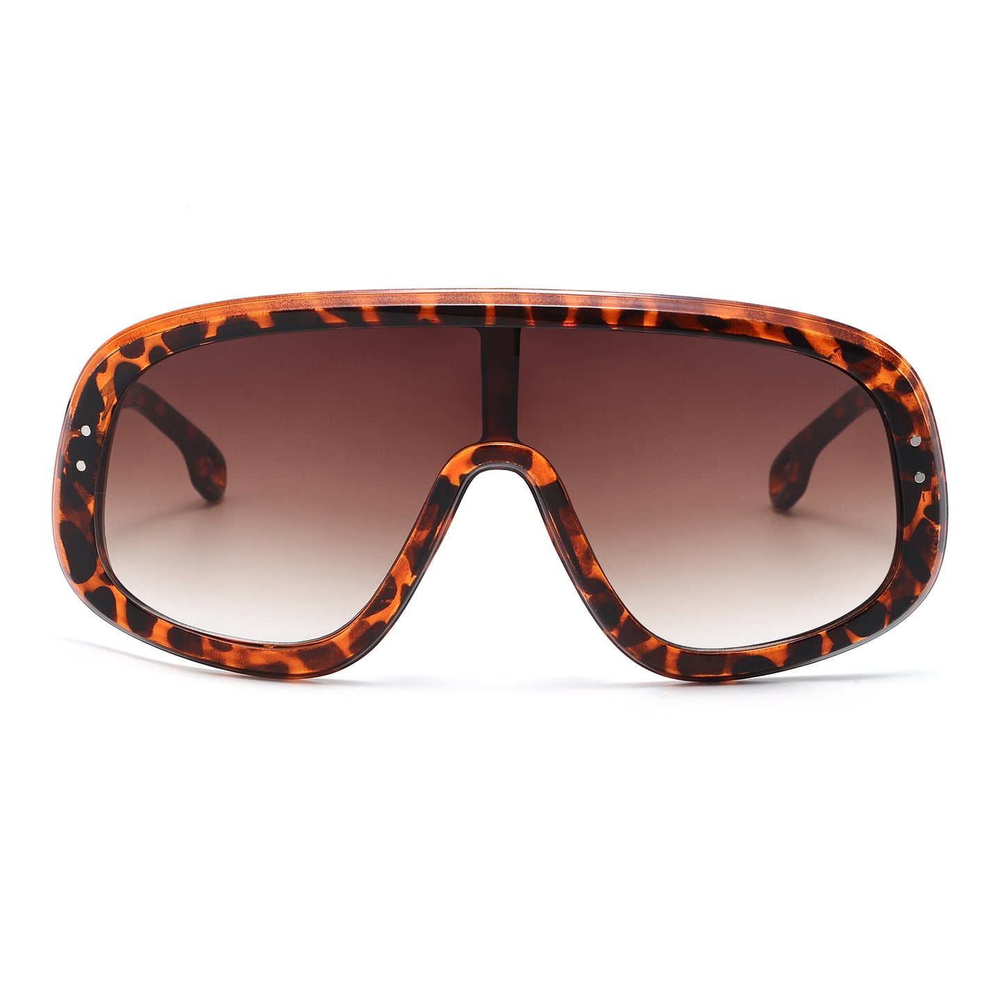 Unisex Oversized Shield Sunglasses wtih Detailed Metal Temples P11122