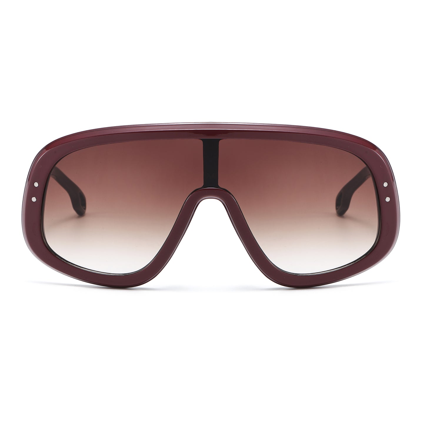 Unisex Oversized Shield Sunglasses wtih Detailed Metal Temples P11122