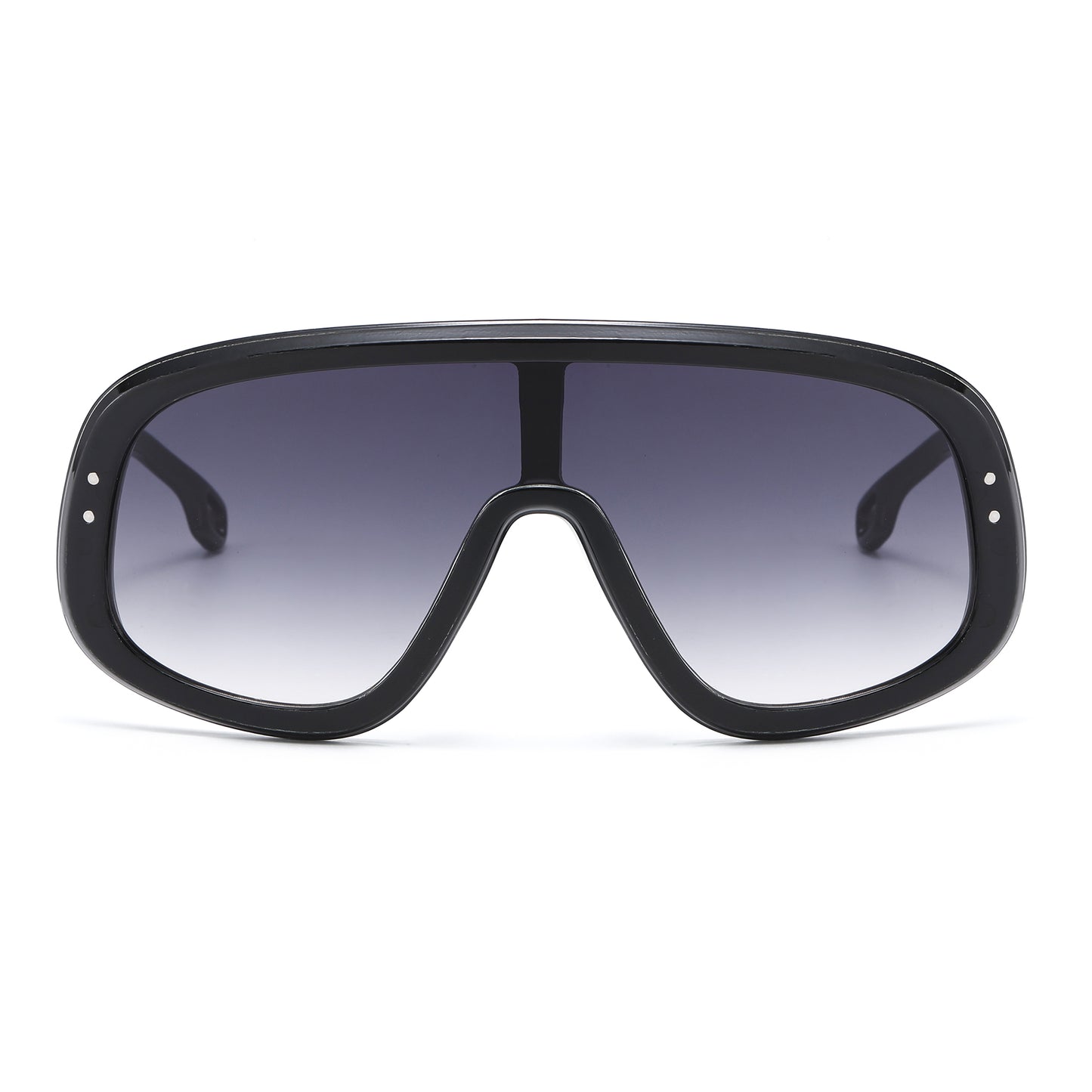 Unisex Oversized Shield Sunglasses wtih Detailed Metal Temples P11122