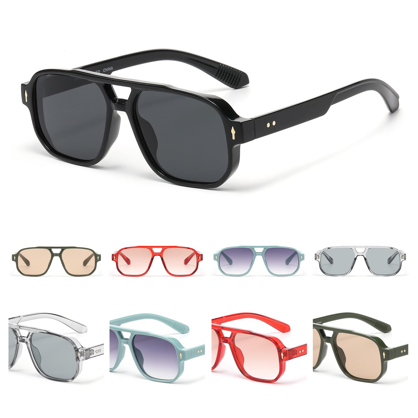 Oversized Retro Aviator Sunglasses P11123