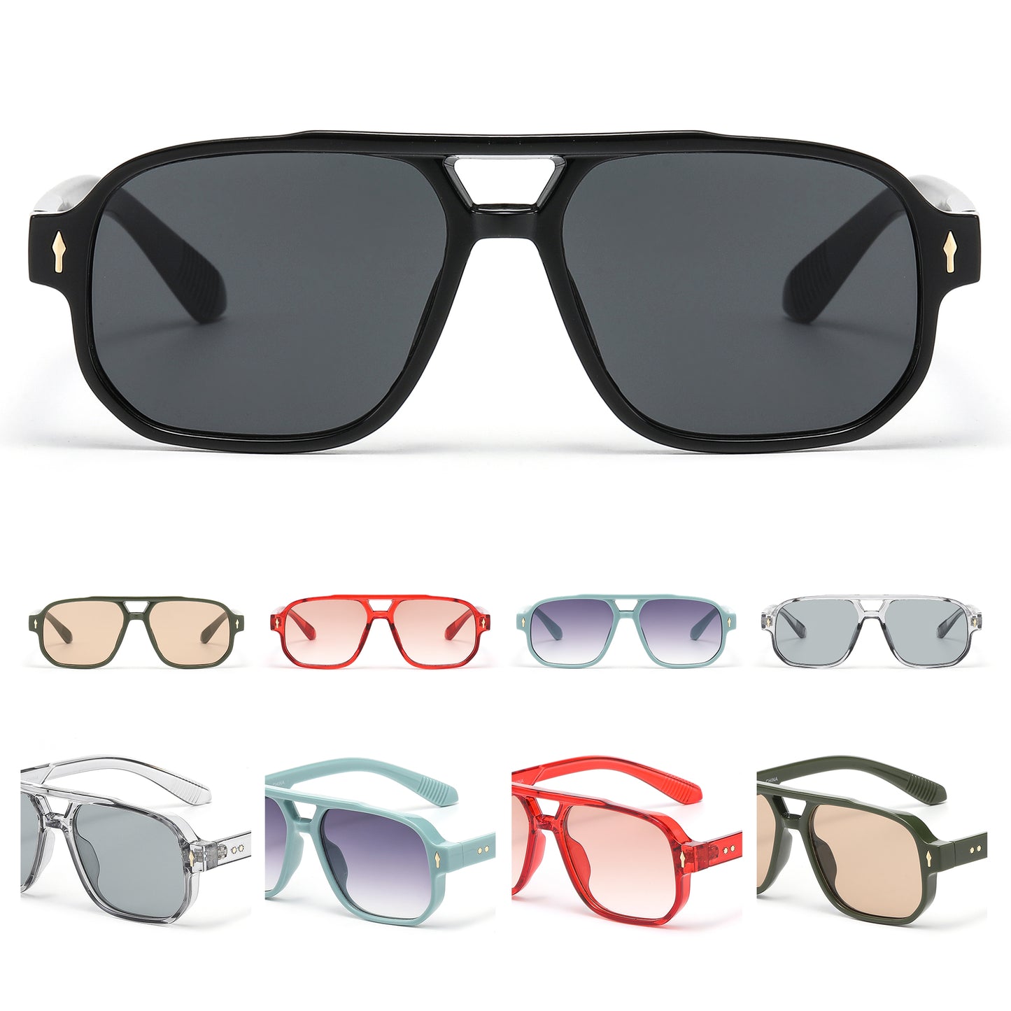 Oversized Retro Aviator Sunglasses P11123