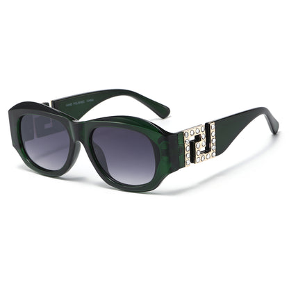 Vintage Retro Rectangular Rhinestone Sunglasses P11125