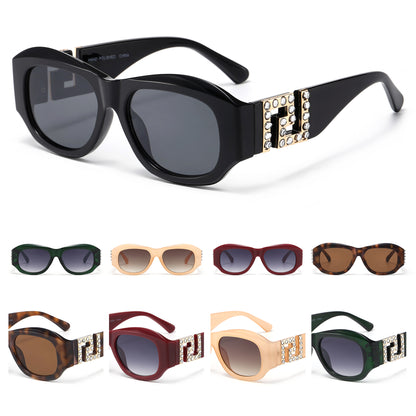 Vintage Retro Rectangular Rhinestone Sunglasses P11125