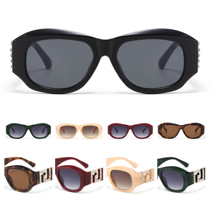 Vintage Retro Rectangular Rhinestone Sunglasses P11125