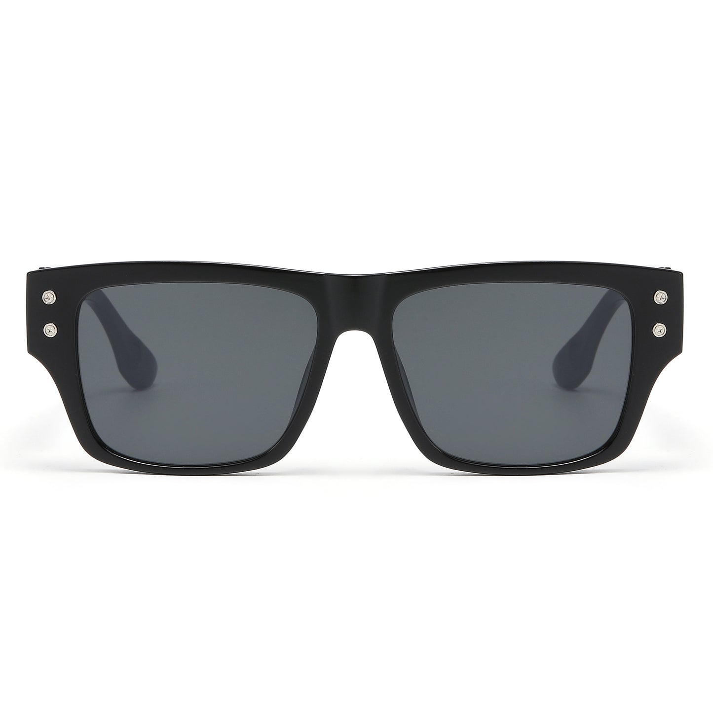 Luxury Square Sunglasses with with Architectural Hollow Temples P11126