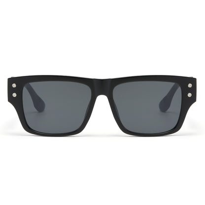 Luxury Square Sunglasses with with Architectural Hollow Temples P11126