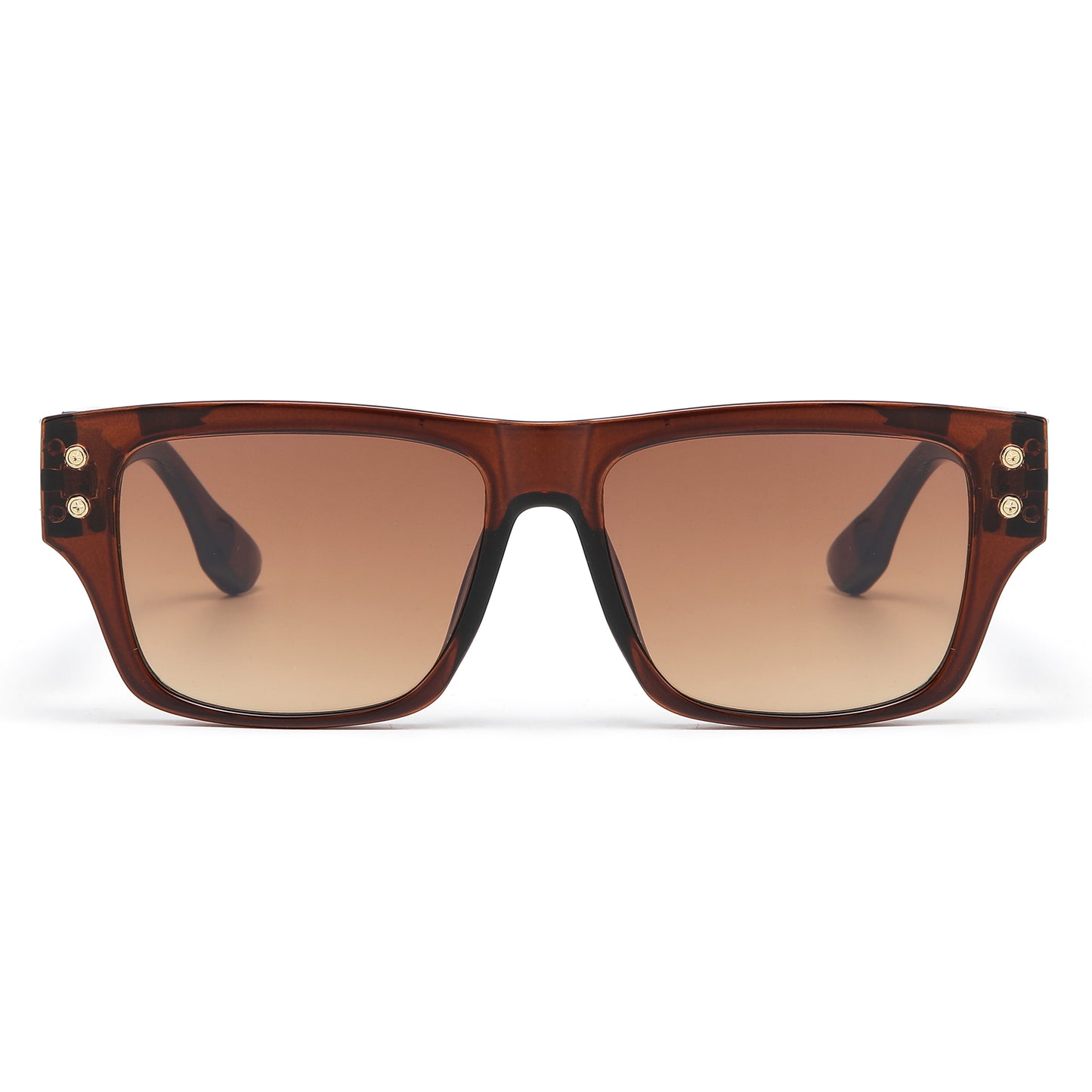 Luxury Square Sunglasses with with Architectural Hollow Temples P11126