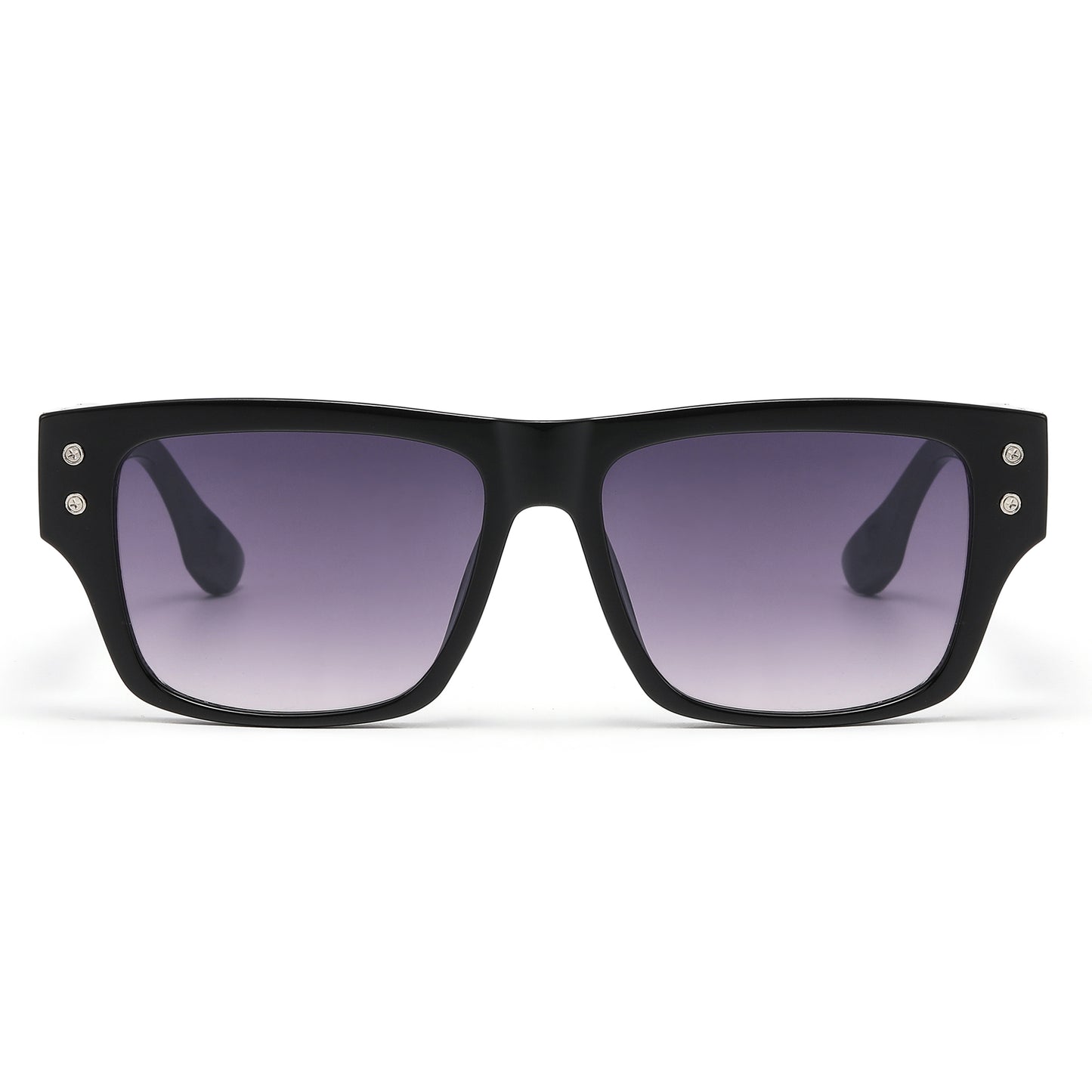 Luxury Square Sunglasses with with Architectural Hollow Temples P11126
