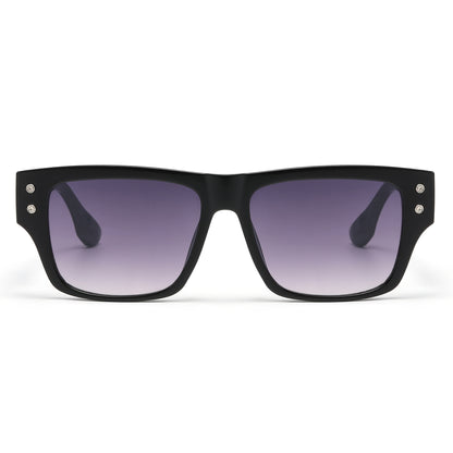 Luxury Square Sunglasses with with Architectural Hollow Temples P11126