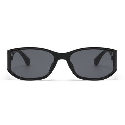 Unisex Rectangular Sunglasses with Gold Hinge Detail P11136
