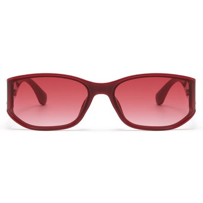 Unisex Rectangular Sunglasses with Gold Hinge Detail P11136