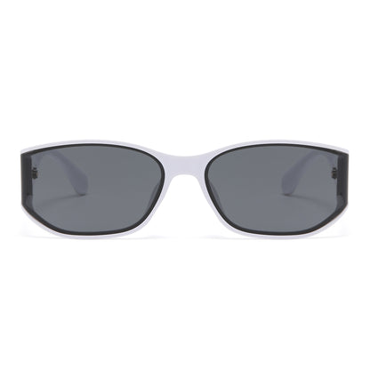 Unisex Rectangular Sunglasses with Gold Hinge Detail P11136