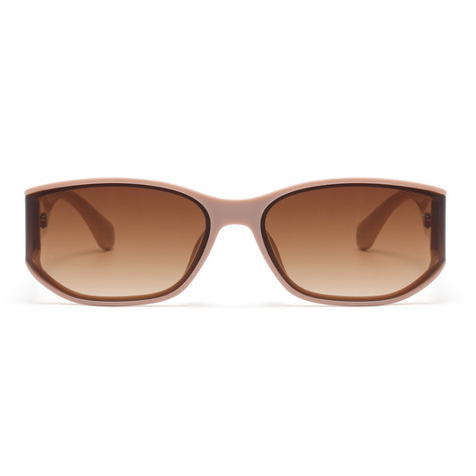 Unisex Rectangular Sunglasses with Gold Hinge Detail P11136