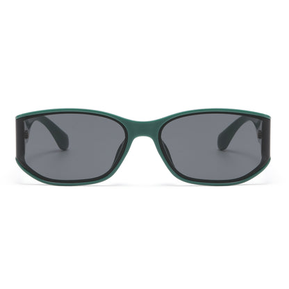 Unisex Rectangular Sunglasses with Gold Hinge Detail P11136