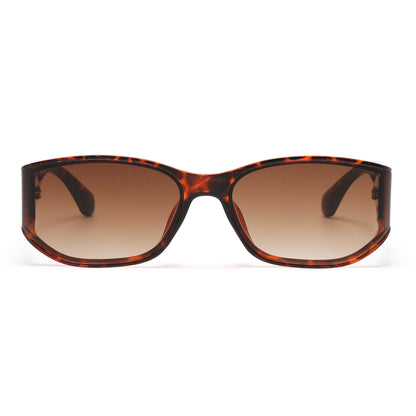 Unisex Rectangular Sunglasses with Gold Hinge Detail P11136