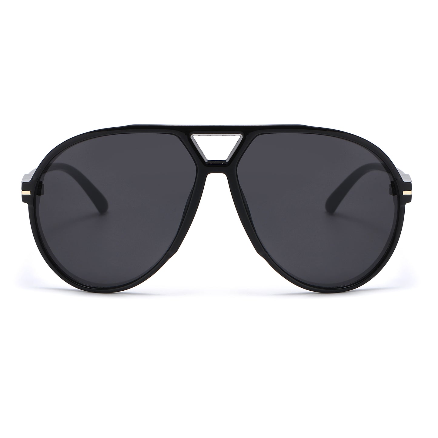 Oversized Retro Flat-Top Aviator Sunglasses P11150