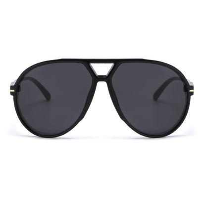 Oversized Retro Flat-Top Aviator Sunglasses P11150