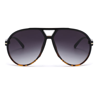 Oversized Retro Flat-Top Aviator Sunglasses P11150