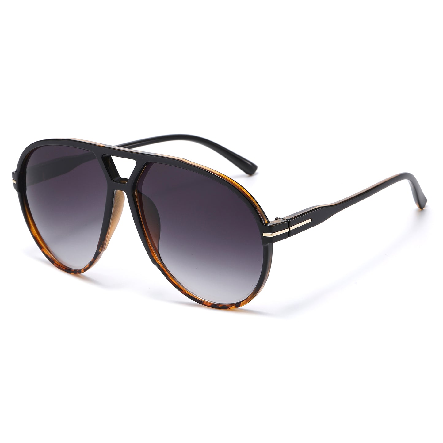 Oversized Retro Flat-Top Aviator Sunglasses P11150