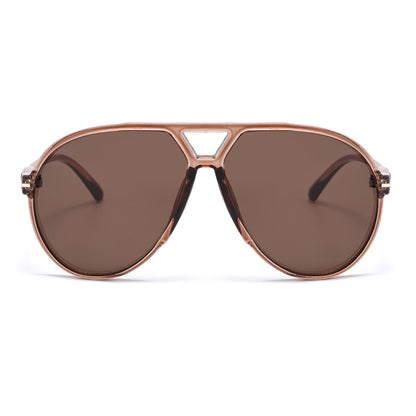 Oversized Retro Flat-Top Aviator Sunglasses P11150