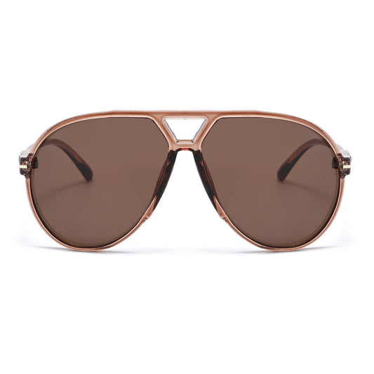 Oversized Retro Flat-Top Aviator Sunglasses P11150