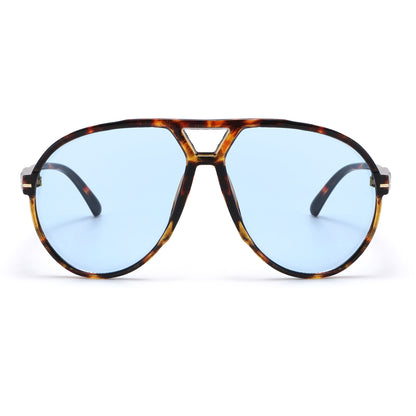 Oversized Retro Flat-Top Aviator Sunglasses P11150