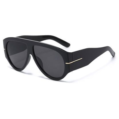 Unisex Oversized Flat Top Shield Sunglasses P11151