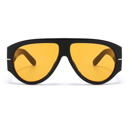 Unisex Oversized Flat Top Shield Sunglasses P11151