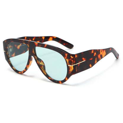 Unisex Oversized Flat Top Shield Sunglasses P11151