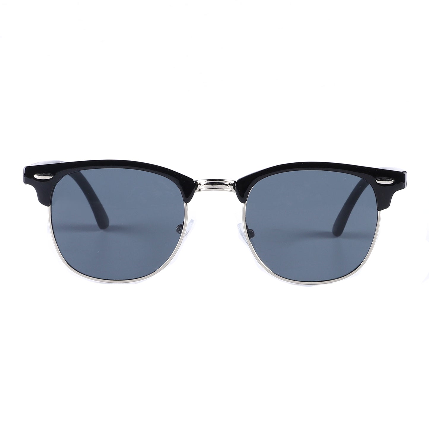 Timeless Clubmaster-Style Sunglasses with Polished Temples P1947