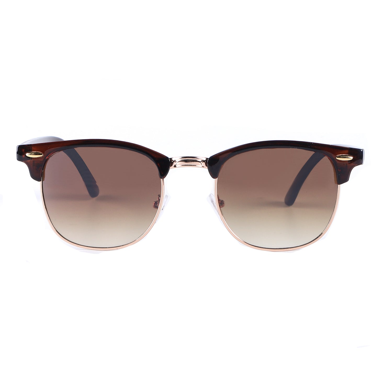 Timeless Clubmaster-Style Sunglasses with Polished Temples P1947