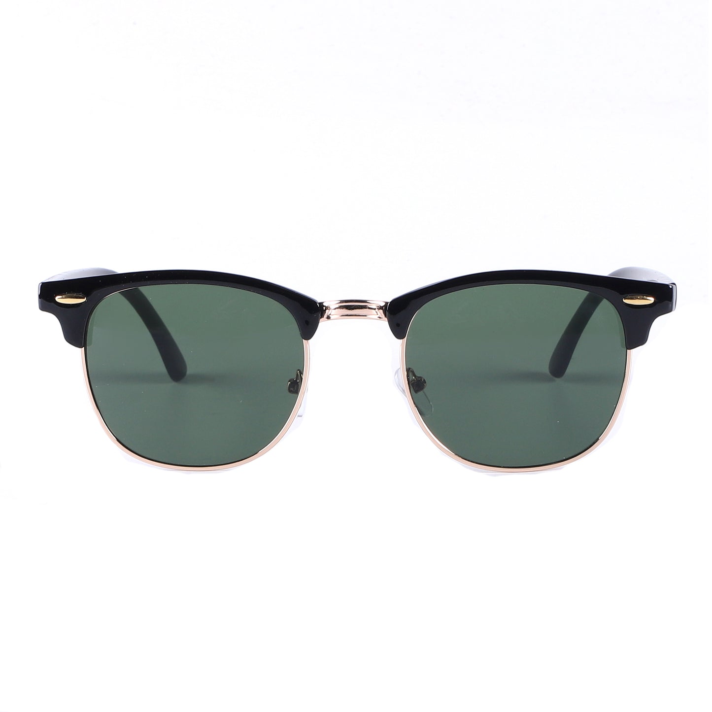 Timeless Clubmaster-Style Sunglasses with Polished Temples P1947