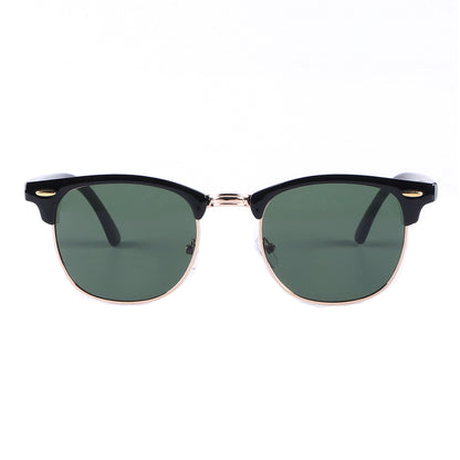 Timeless Clubmaster-Style Sunglasses with Polished Temples P1947