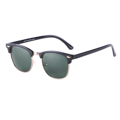Timeless Clubmaster-Style Sunglasses with Polished Temples P1947