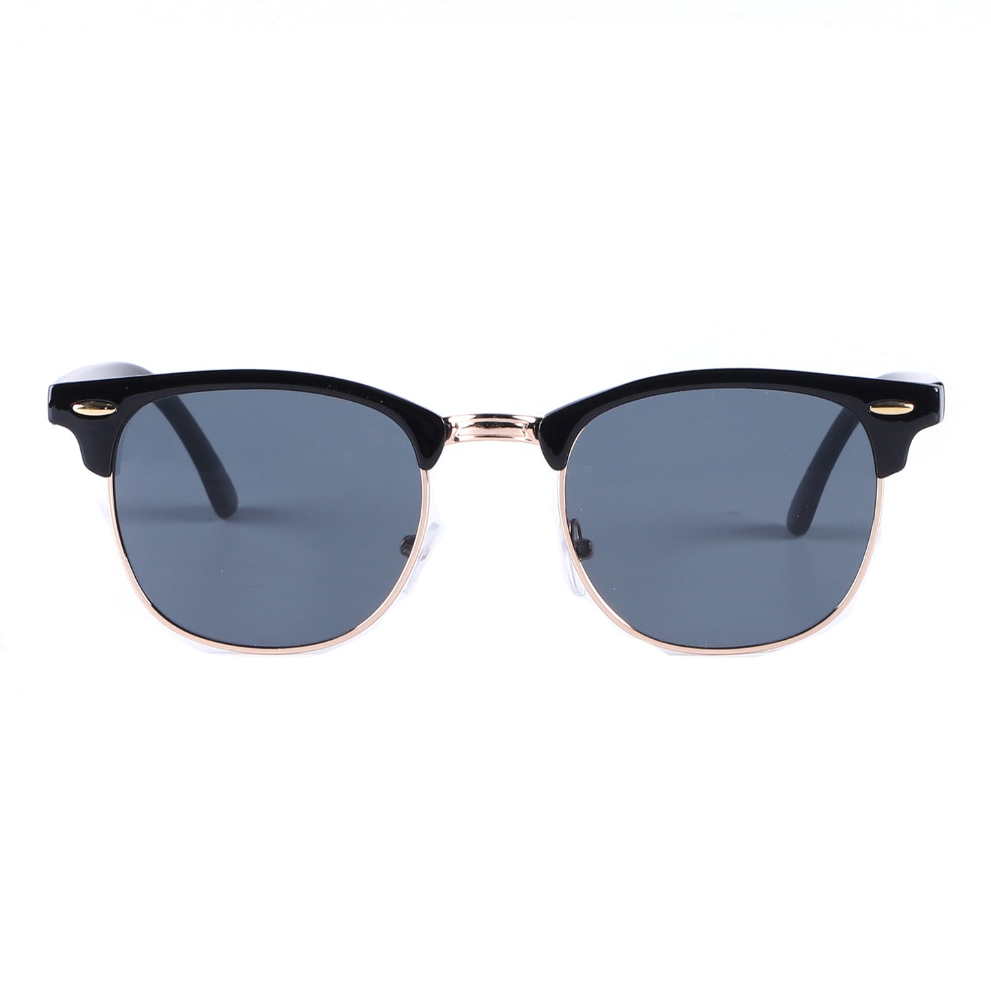 Timeless Clubmaster-Style Sunglasses with Polished Temples P1947