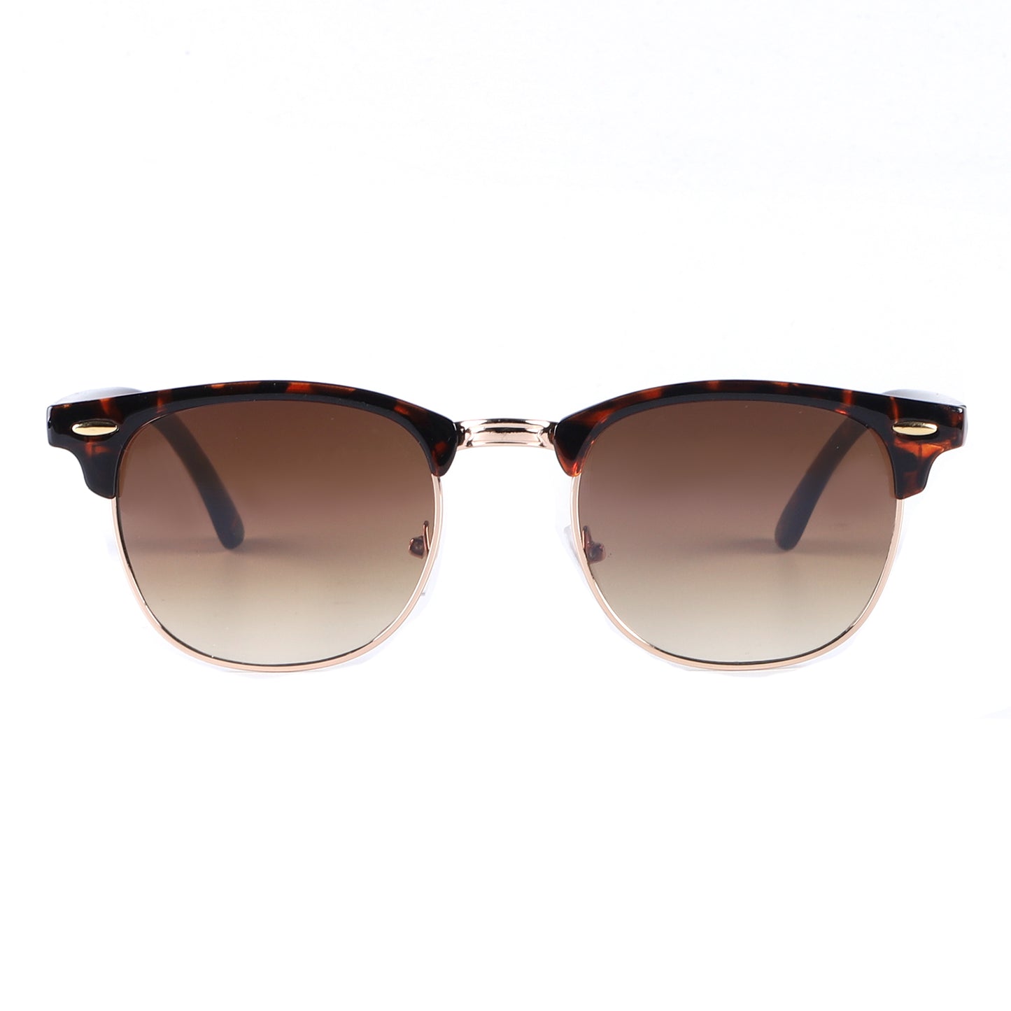 Timeless Clubmaster-Style Sunglasses with Polished Temples P1947